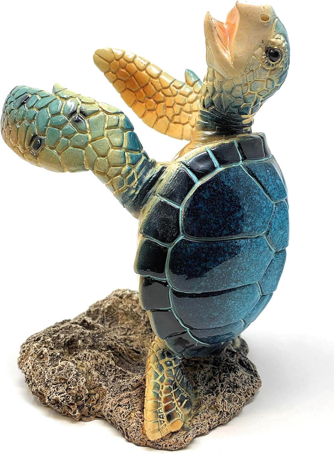 coastal collection outdoor living sea turtle melamine dinnerware on Amazon Com Globe Imports Blue Sea Turtle Resin Wine Bottle Holder 7 75 Inches Tall Home Kitchen