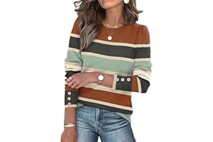 XIEERDUO Womens Sweaters Fall Fashion 2025 Long Sleeve Button Cuff Soft Knit Pullover Trendy Tops Dressy Casual Blouses