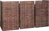 Samuel ALEXANDER 1.16m x 1.83m Triple Garden Willow Wheelie Bin Screen view 9