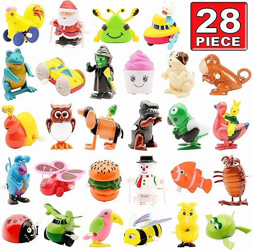 Nunki Toy Wind Up Toy,28 Pack Assorted Clockwork Toy Set, Wind Up