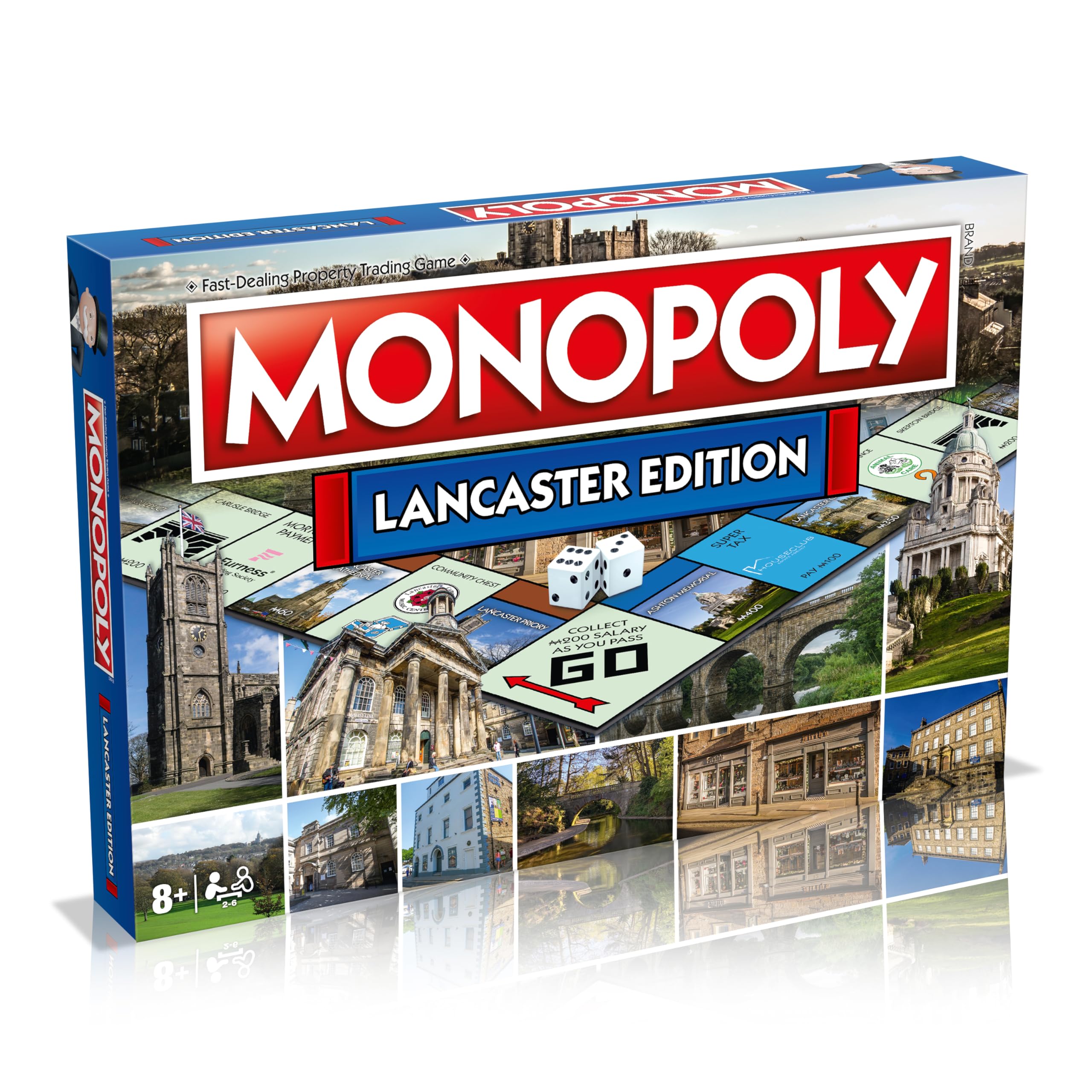 Winning Moves Lancaster Monopoly Board Game, Tour around the board, buy, sell and trade your way to success, makes a great gift for ages 8 plus