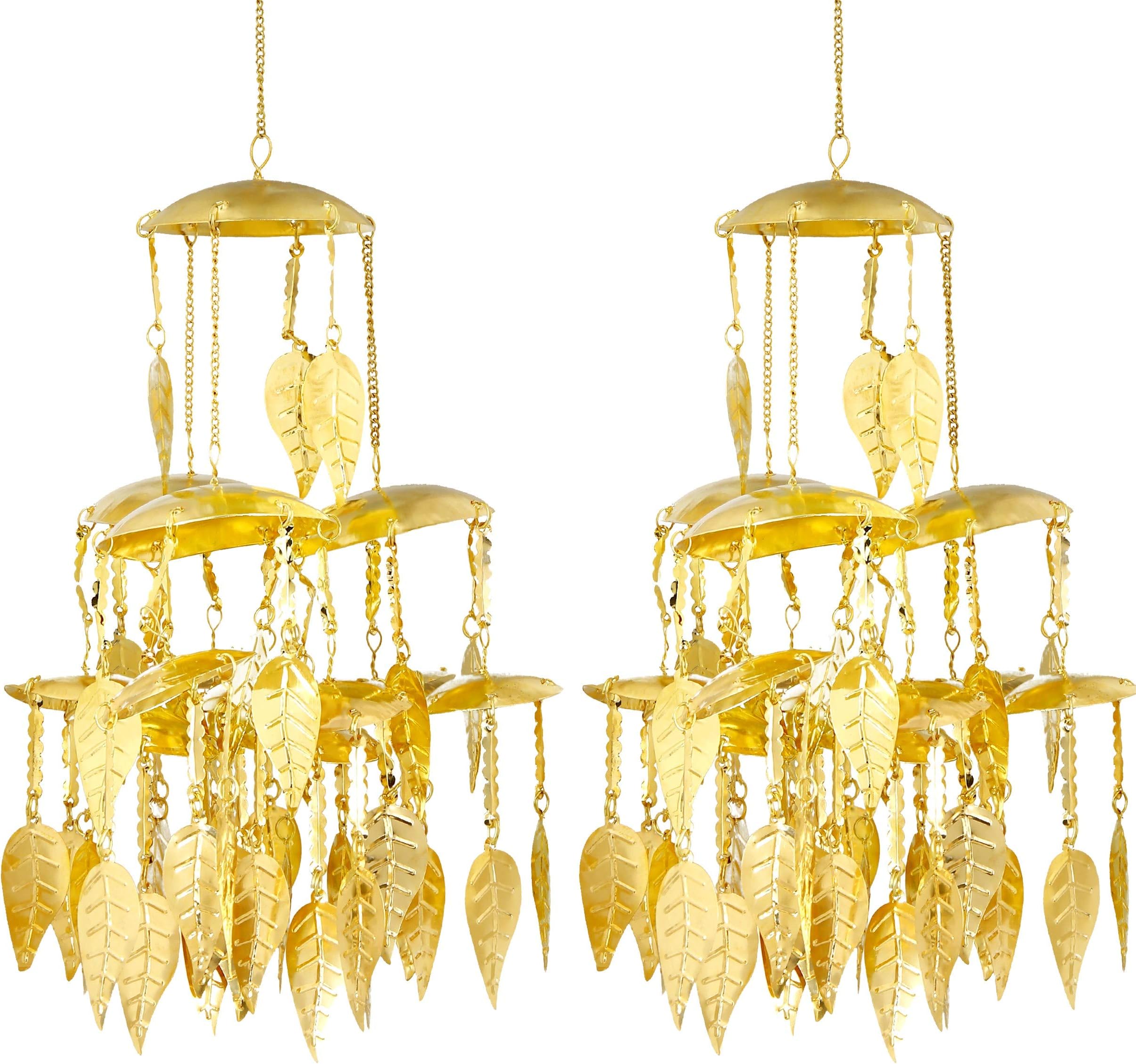 Mansiyaorange Latest Wedding Wear Punabi Metal Patra kalere/Kaleera/Kalera/Bridal Hand Hanging/kaleera for Brides/Girls/Women(Golden Metal Patra Premium Range)