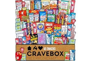 CRAVEBOX Snacks Variety Pack for Adults (65 Count) Halloween Candy Cookies Chips Care Package - Gifts for Men Birthday Boys Guys Girls Women - Snack Box for Kids