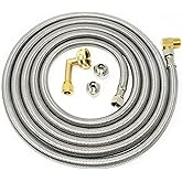 Dishwasher Hose Installation Kit - Premium Stainless Steel - Burst Proof Water Supply Line with 3/8" Compression Connections 