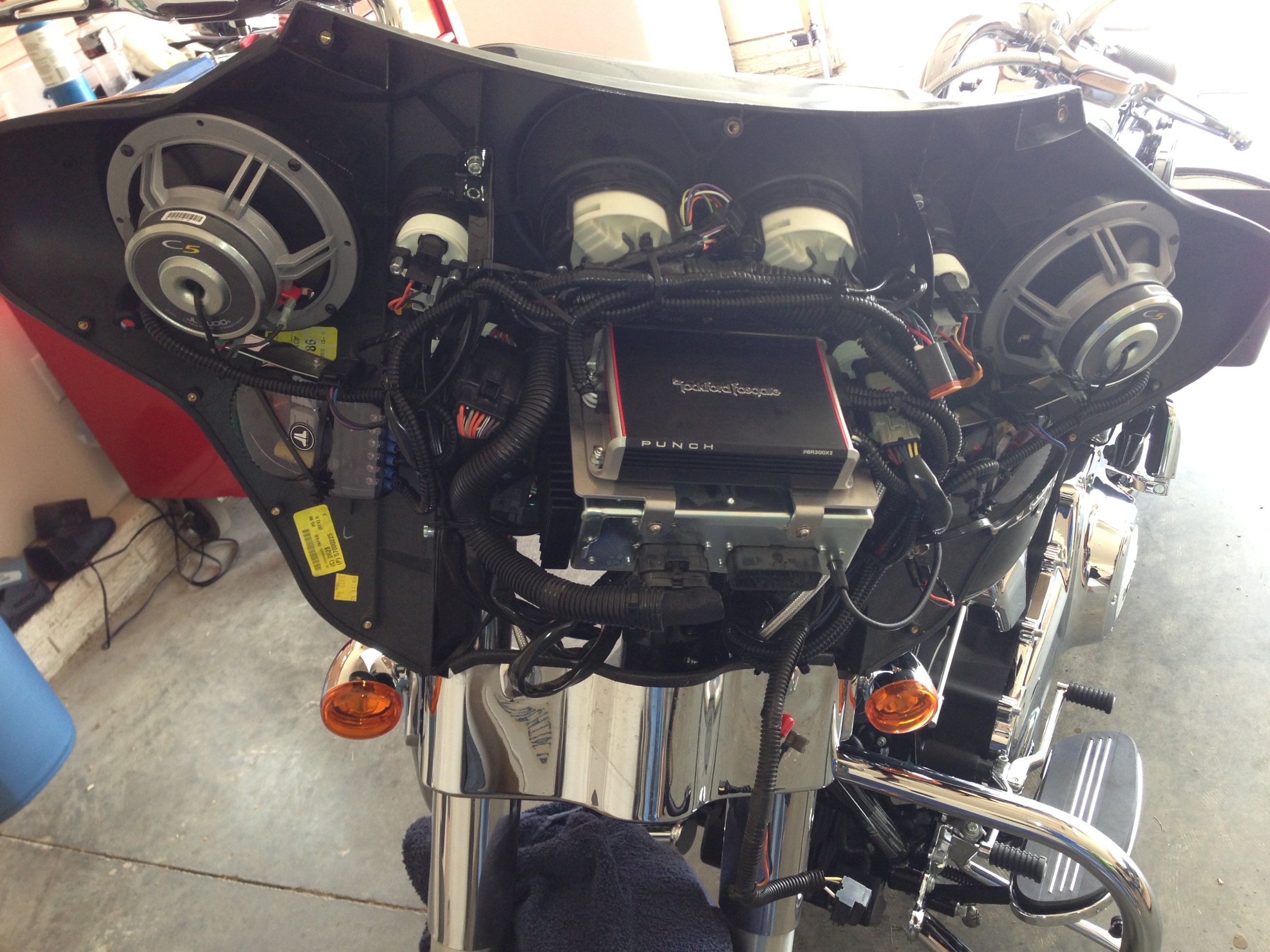 Harley Davidson Amplifier Mounting Brackets fit Batwing Bikes with