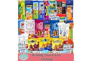 30 Count Healthy Snack Box Variety Pack - Care Package Gift for College Students, Office, Adults, & Kids Bulk Assortment