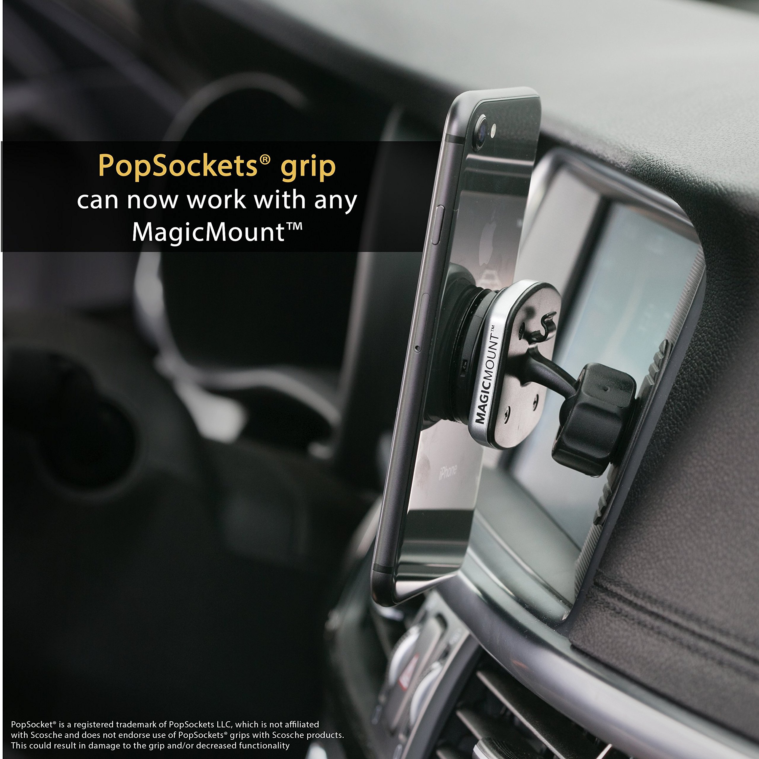 Magsafe Car Cell Phone Holder With Popsocket Suction Cup Scosche