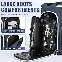 Gelindo 55L Ski Boot Bag Backpack: Large Ski Snow