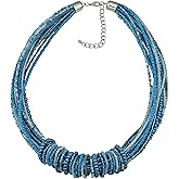 Bocar Chunky Statement Colorful Seed Beads Women Choker Collar Necklace