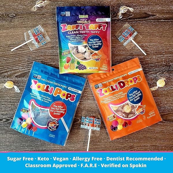 ZOLLIPOPS EASTER CHICK CLEAN TEETH POPS SUGAR FREE CANDY, DYE-FREE LOLLIPOPS – KETO & DIABETIC-FRIENDLY, DENTIST-APPROVED TREATS FOR KIDS (ASSORTED FRUIT, 5.2 OZ)