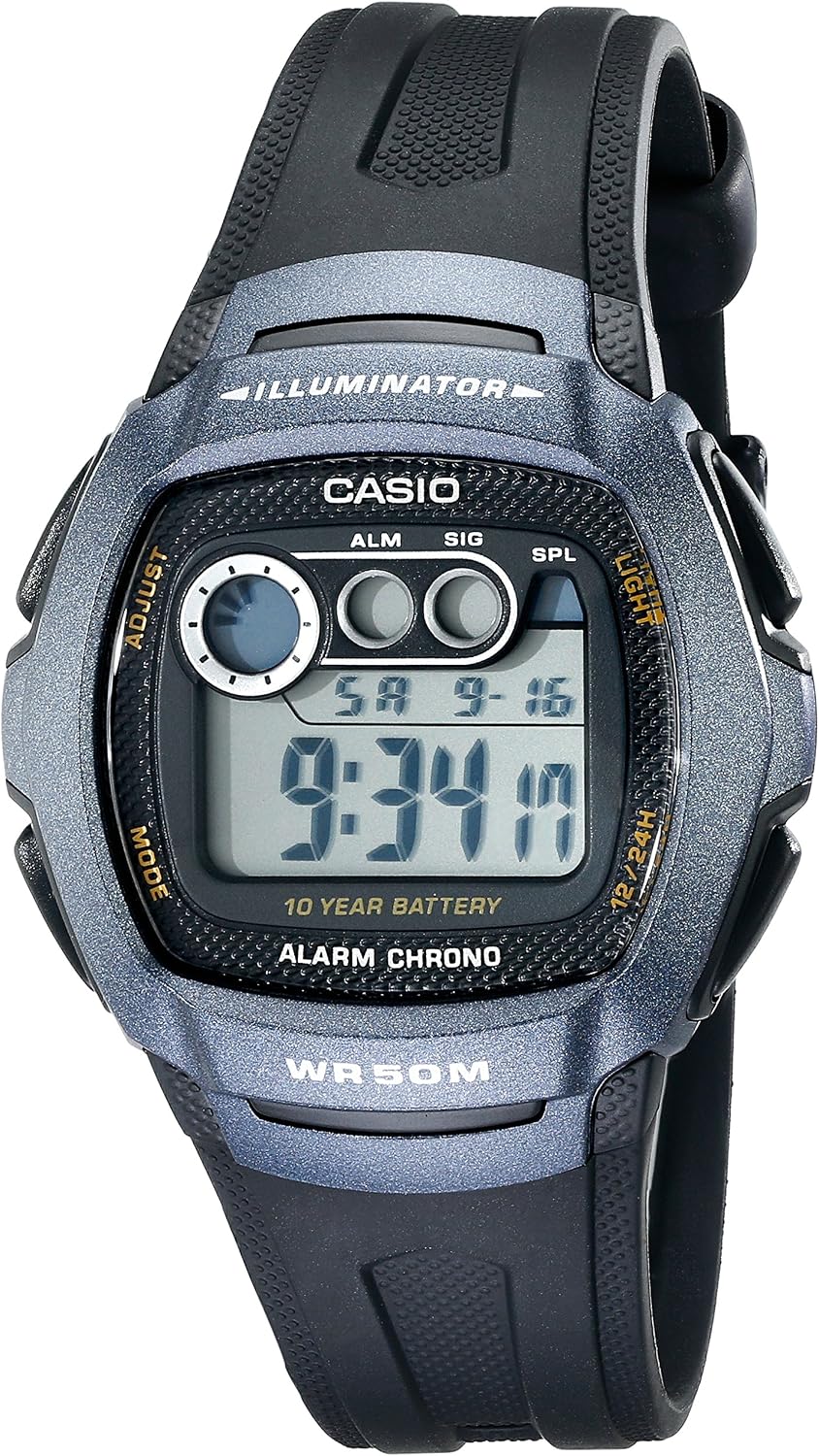Casio W-217HM - Orologio Digitale Uomo Con Cinturino In Resina, Cronometro, Sveglia, Luce LED, 50mt WR