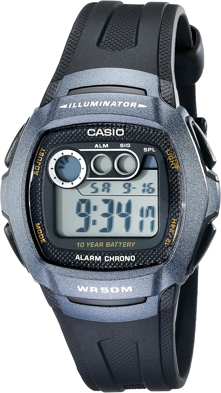 Casio W-217HM - Orologio Digitale Uomo Con Cinturino In Resina, Cronometro, Sveglia, Luce LED, 50mt WR