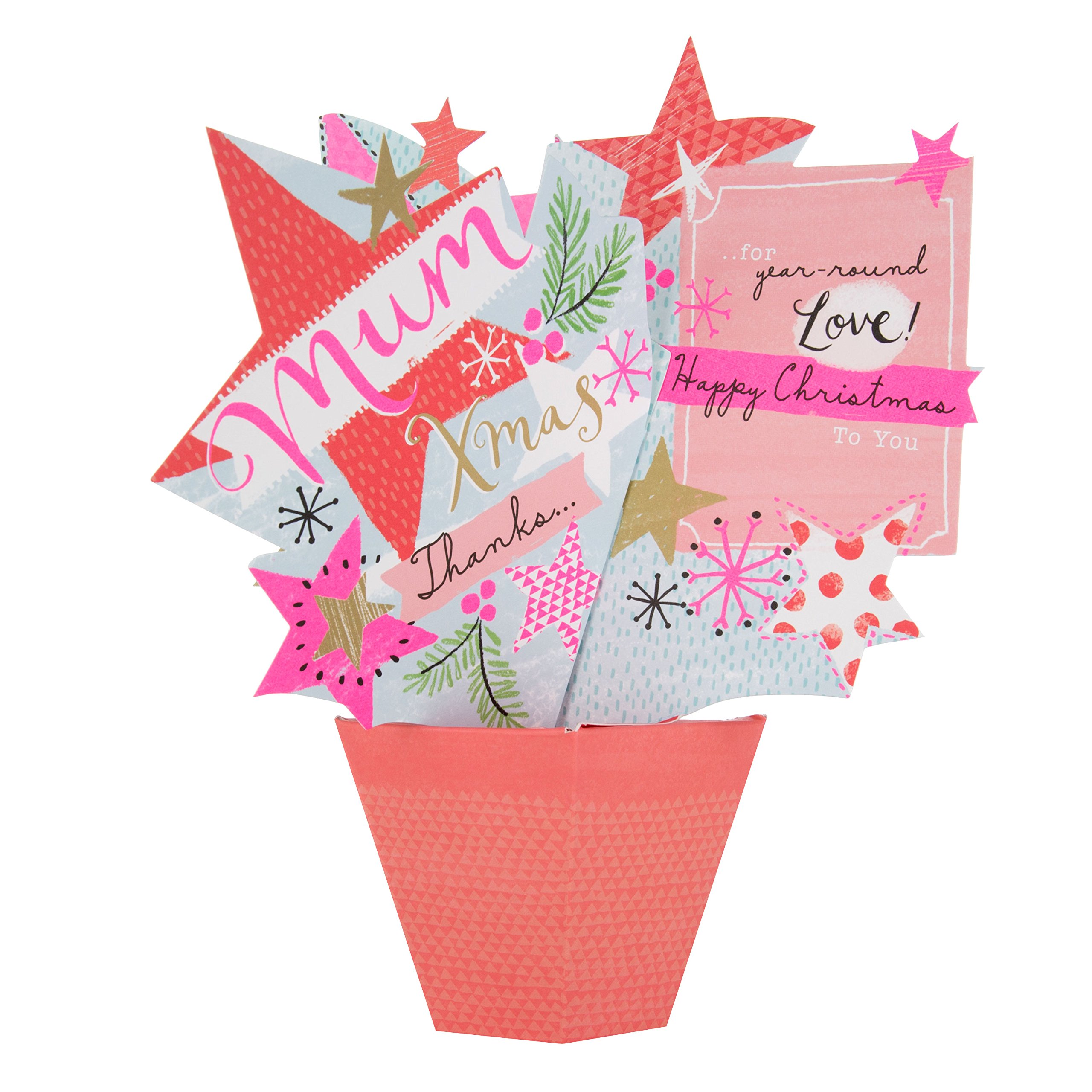 Hallmark Medium Pop Up Mum "Thanks" Christmas Card