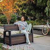 Keter Signature Outdoor Storage Bench 227L DecoCoat Wood-Look Resin view 4