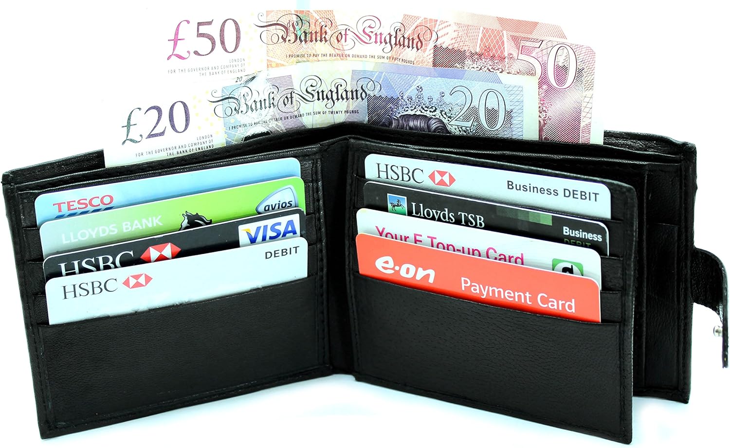 RAS Personalised Custom Engraved Wallet Men, Black, 12cm x 9.5cm - Image 3