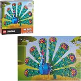 LEGO Creator Peacock Puzzle, Jigsaw Puzzle Featuring Peacock Design | 500 pcs, 21.25 x 15-inch, Poster included, LEGO Fan Gift for Kids and Adults, Ages 8+