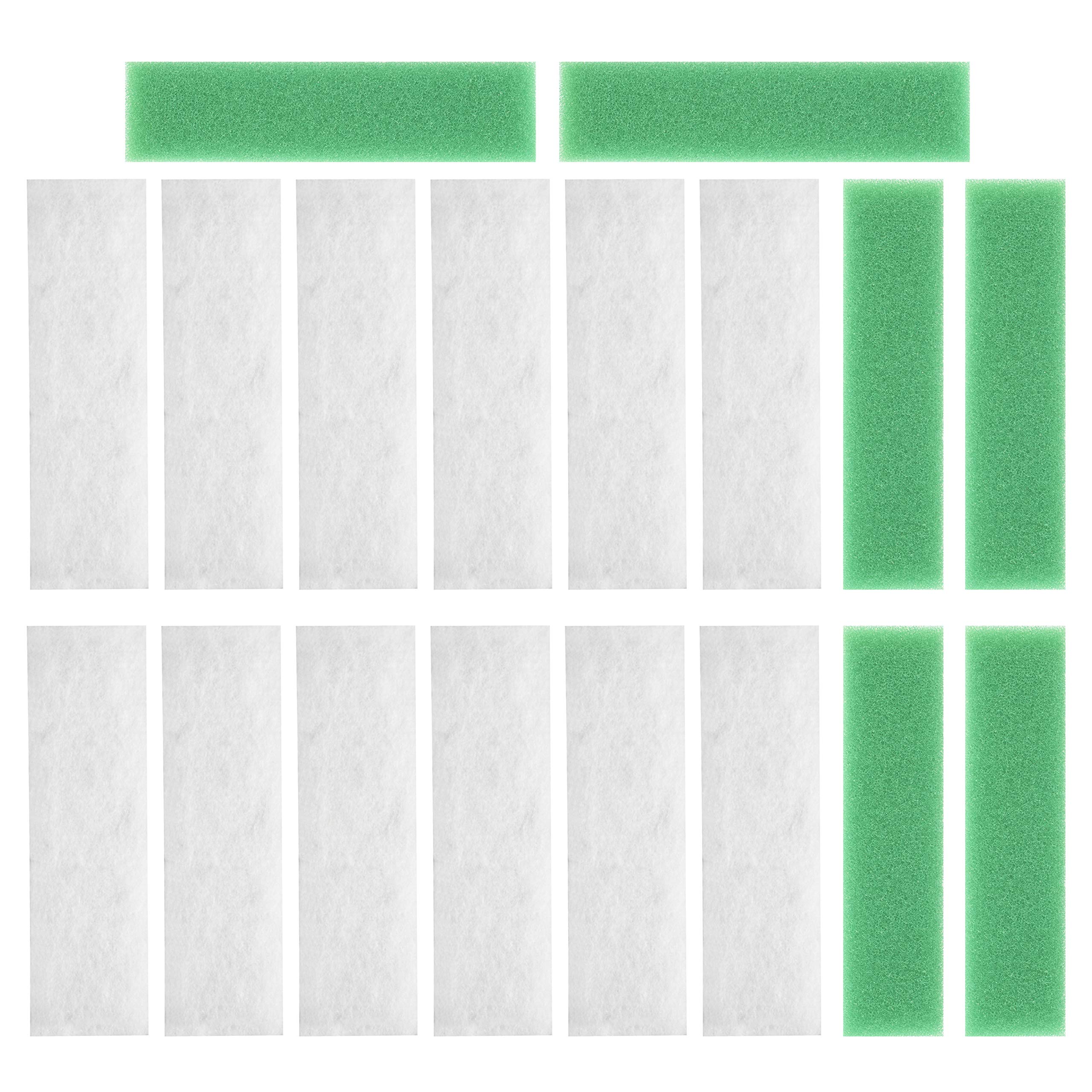 LTWHOME Compatible Coarse Foam and Filter Floss Replacement for All Pond Solutions FW-29 Nano Tank (Pack of 18)