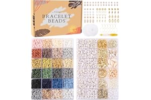 ADIIL 7200 Pcs Clay Beads Bracelet Making Kit, 24 Neutral Colors 6mm Polymer Clay Beads for Jewelry Making, Friendship Bracelet Heishi Beads with Letter Beads Gift for Adults