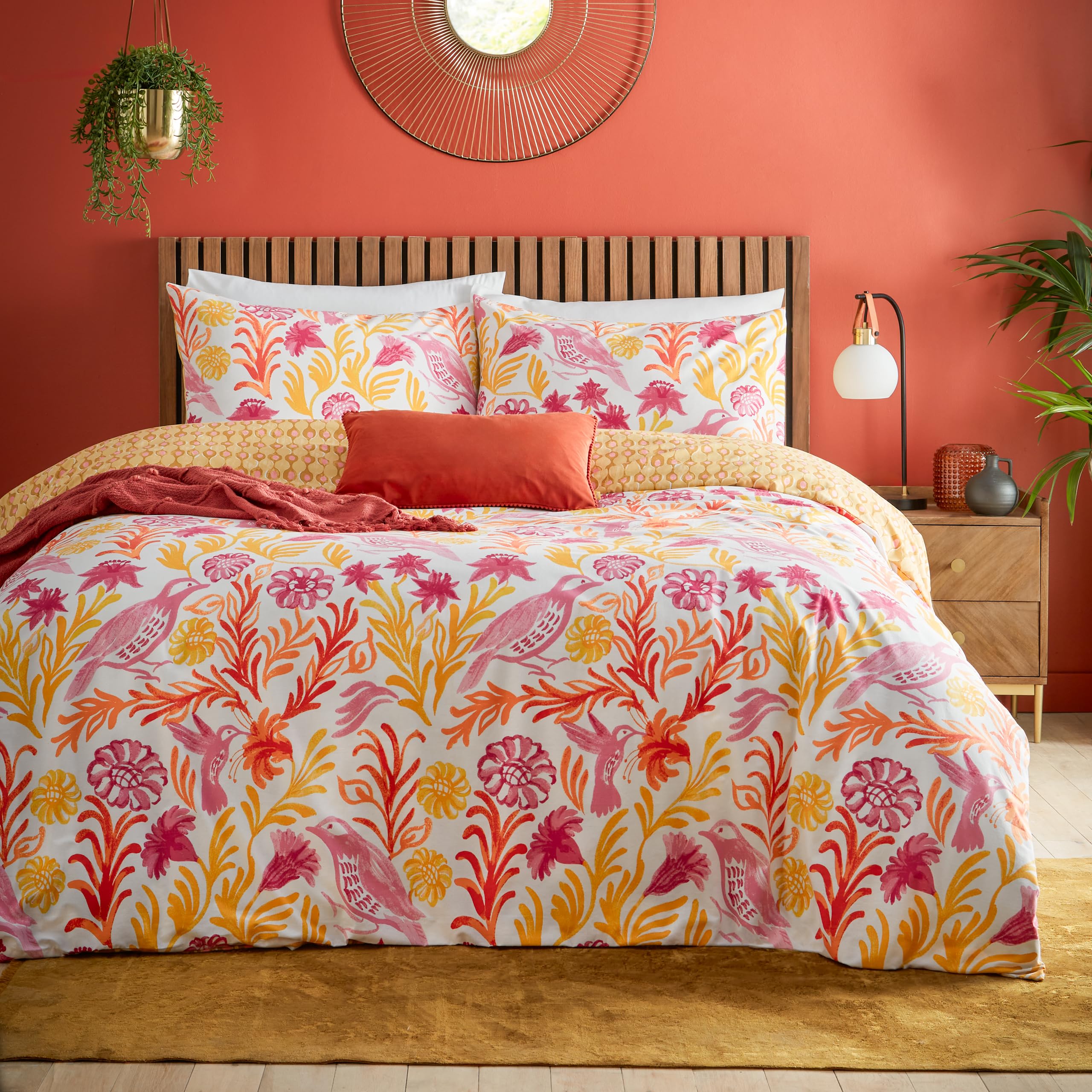 furn. Alentejo Floral Bird Duvet Cover Set, Citrus