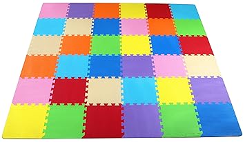 BalanceFrom Kid s Puzzle Exercise Play Mat with High Quality EVA Foam Interlocking Tiles Multi Color