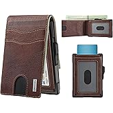umoven Wallet for Men - Pop Up Case, Cash Slot, and Credit Card Slot (Brown Red)
