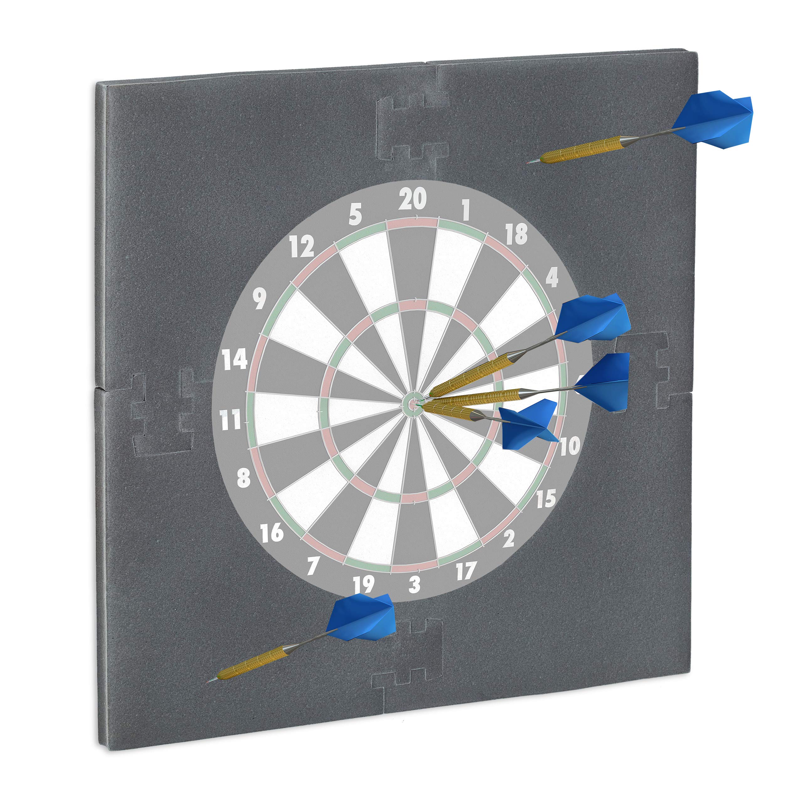 Relaxdays Unisex – Adult's Surround R6 Wall Protection for 45 cm Dartboard, EVA Dart Collection Ring HBT: 71 x 71 x 3 cm, Grey, 1 Item 10021530_111