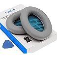 Lambskin QC45 SE QC35ii QC35 QC25 QC15 Earpads Cushions Replacement Ear Pads for Bose QC 45 35 II QC2 AE2 AE2i AE2w SoundLink SoundTrue 35ii 25 15 2 AE QuietComfort Sheepskin Leather Gray (Silver)