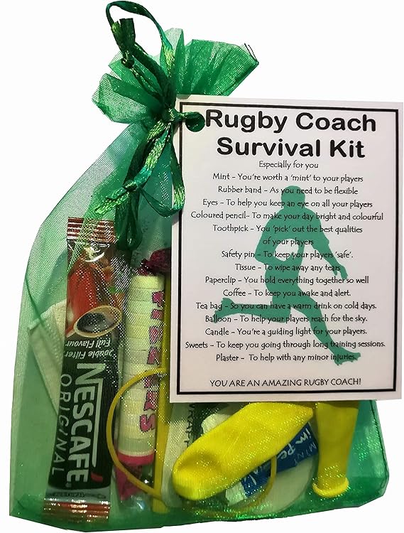 Rugby Coach Survival Kit Gift (Rugby Coach gifts, gift for Rugby Coach