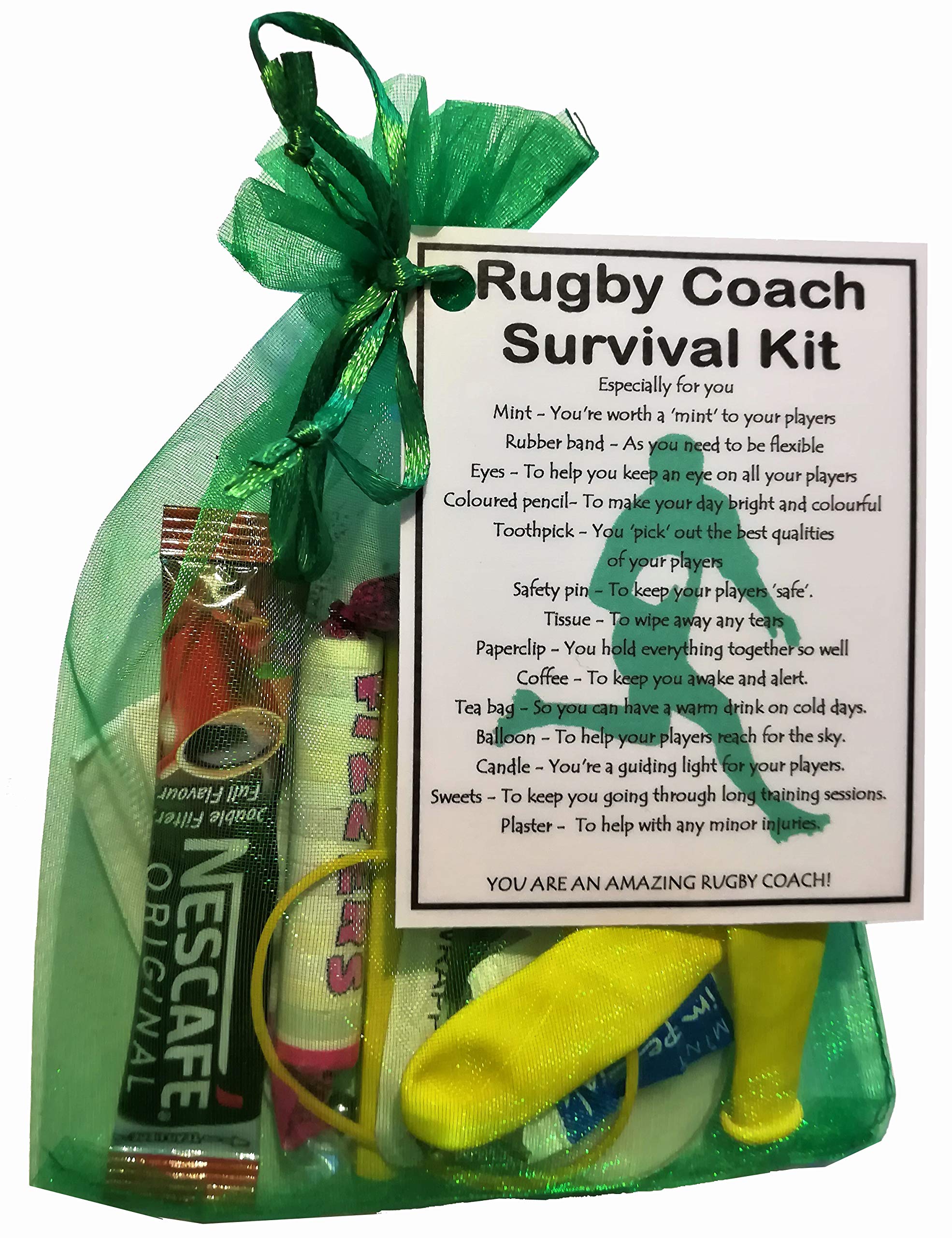 Rugby Coach Survival Kit Gift (Rugby Coach gifts, gift for Rugby Coach, thank you gift for Rugby Coach gift)