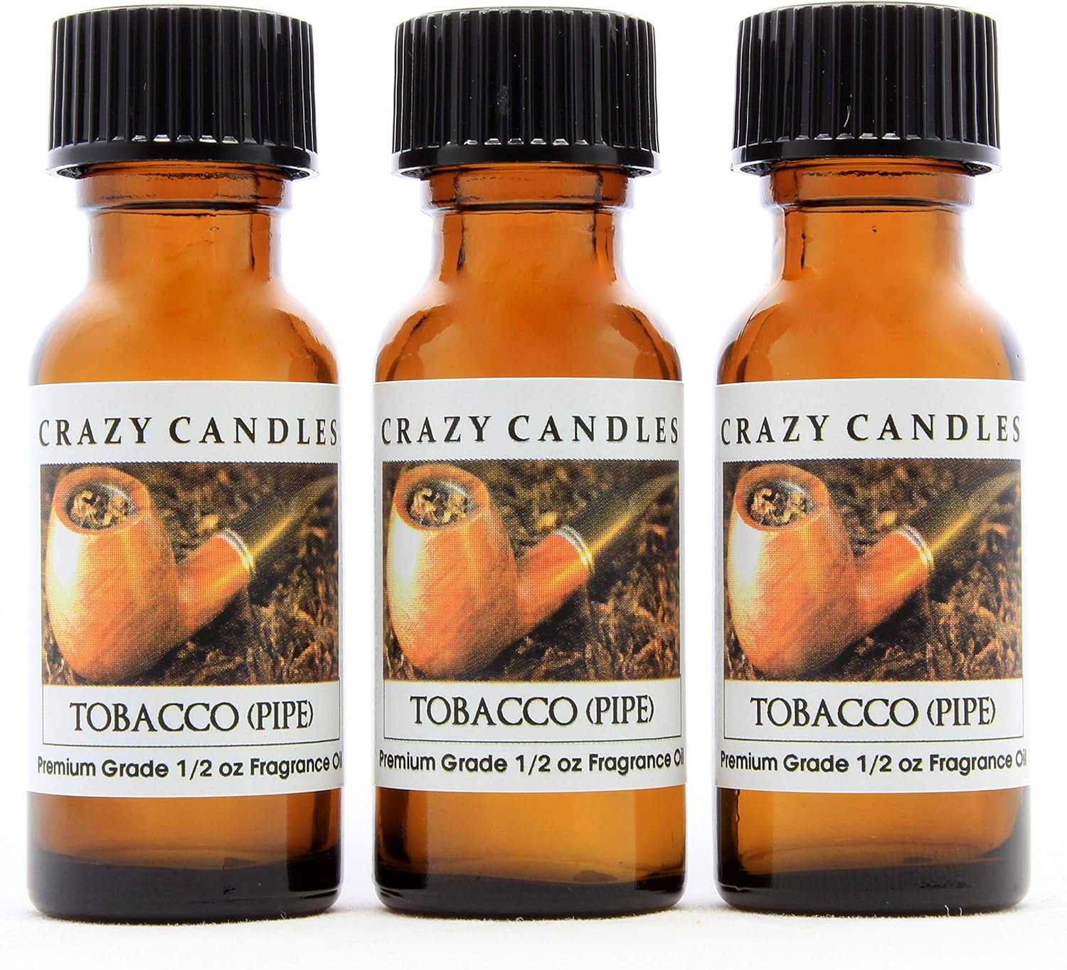 Tobacco (Pipe) 3 Bottles 1/2 FL Oz Each (15ml) Premium Grade Scented
