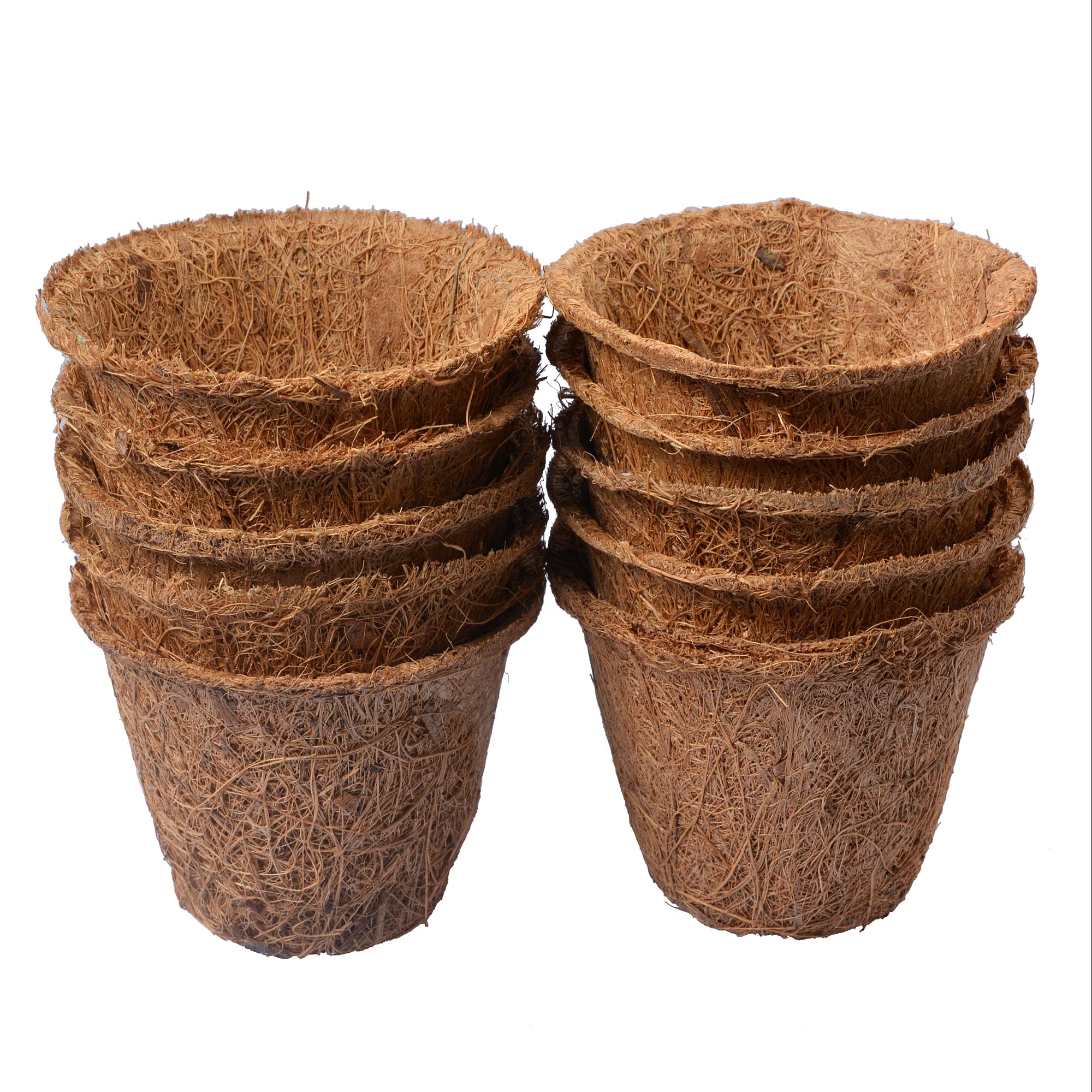 TINGMEIBESTLY 3.2 Inch Diameter Coco Coir Seed Starter Pots, 100% Biodegradable Indoor Outdoor Garden Seedling Pots(Pack of 10 PCS)