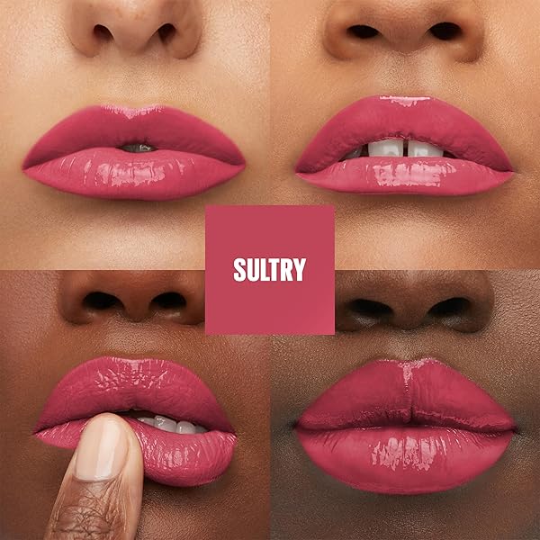 MAYBELLINE SUPER STAY VINYL INK LONGWEAR NO-BUDGE LIQUID LIPCOLOR MAKE UP, HIGHLY PIGMENTED COLOR AND INSTANT SHINE, SULTRY, 1 COUNT