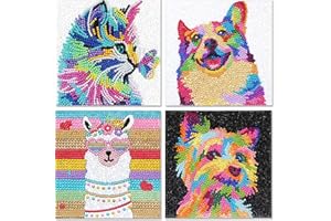 Sloikey Diamond Art Kits for Kids Suit for Kids Ages 6-8-9-12 and Beginners,Diamond Art Gem by Number Kits Arts and Crafts Kits (4PCS) (S-Four)