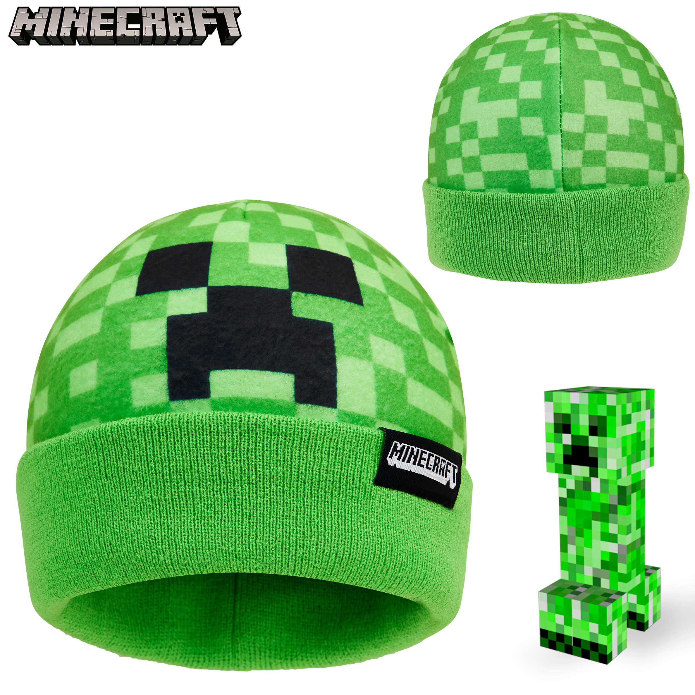 Minecraft Boys Winter Set, 6–14 Yrs, 3Pc Beanie Scarf Gloves, 2Pc Knit Cap Mitts, 1 Pc Bucket Hat|Beanie Gifts for Boys