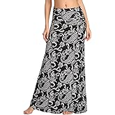 Urban CoCo Women's Stylish Spandex Comfy Fold-Over Flare Long Maxi Skirt