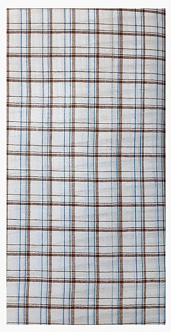 THE ANTILLES FABRICS White Check Patterns Cotton LUNGI, Long Size,