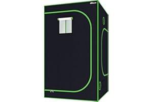 Groworld Grow Tent, 48''x48''x80'' Greenhouse Grow Tent High Reflective 600D Mylar Hydroponic Grow Tent with Observation Windows and Removable Floor Tray for Indoor Plant Growing (from Texas)