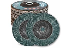 ABRAPRO 10 Pack, 7" x 7/8" Flap Discs, T27 Industrial Zirconia Abrasive 7 Inch Grinding Discs， High Performance Grinding Wheel, Finishing, Deburring, Rust Removal，36/40/60/80/120 Grit