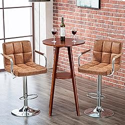 Yaheetech Bar Stools Set of 2, PU Leather