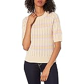 KENDALL + KYLIE Women's Short Sleeve Zig Zag Stripe Top
