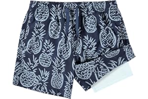 Kanu Surf Boys' Adventure Swim Trunks with Compression Liner Quick Dry Stretch Swimsuit
