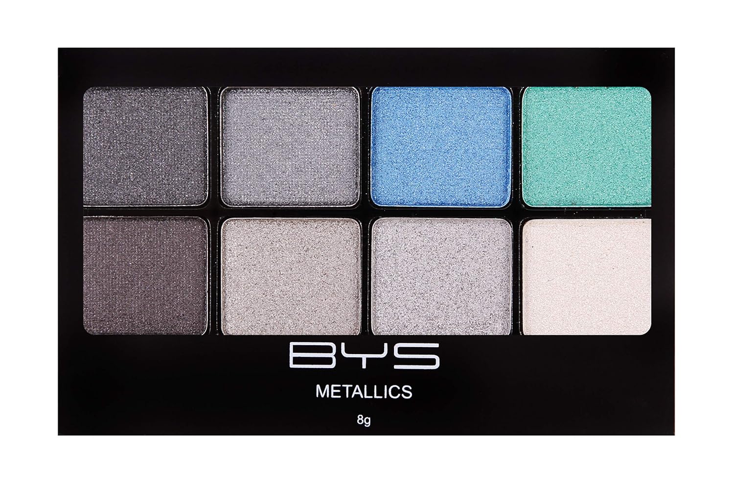 BYS Eyeshadow Makeup Palette 8 Shades Metallic Eyeshadow