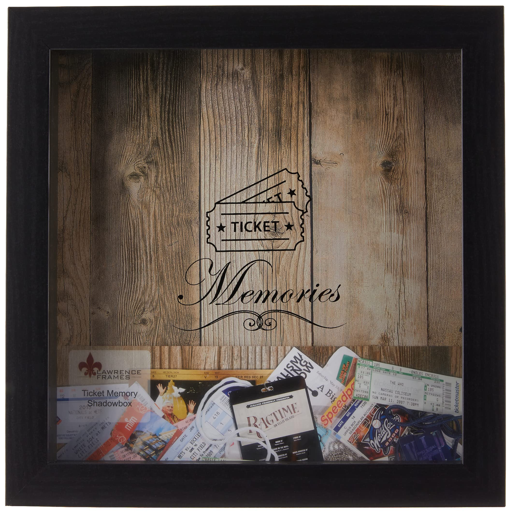 Lawrence Frames Black 10x10 Shadow Box Ticket Holder