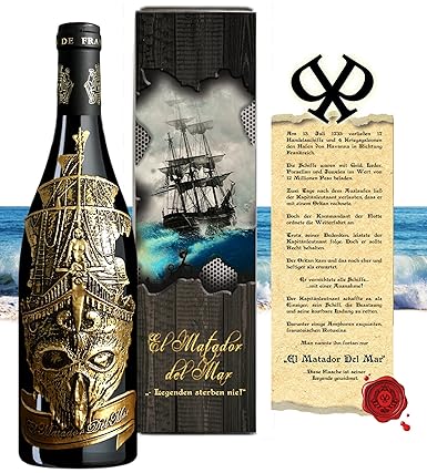 Matador Del Mar Wein-Geschenk für Abendteurer Rotwein-Set Bordeaux Syrah mit Vintage-Geschenkbox (Zertifikat) für Weinkenner 