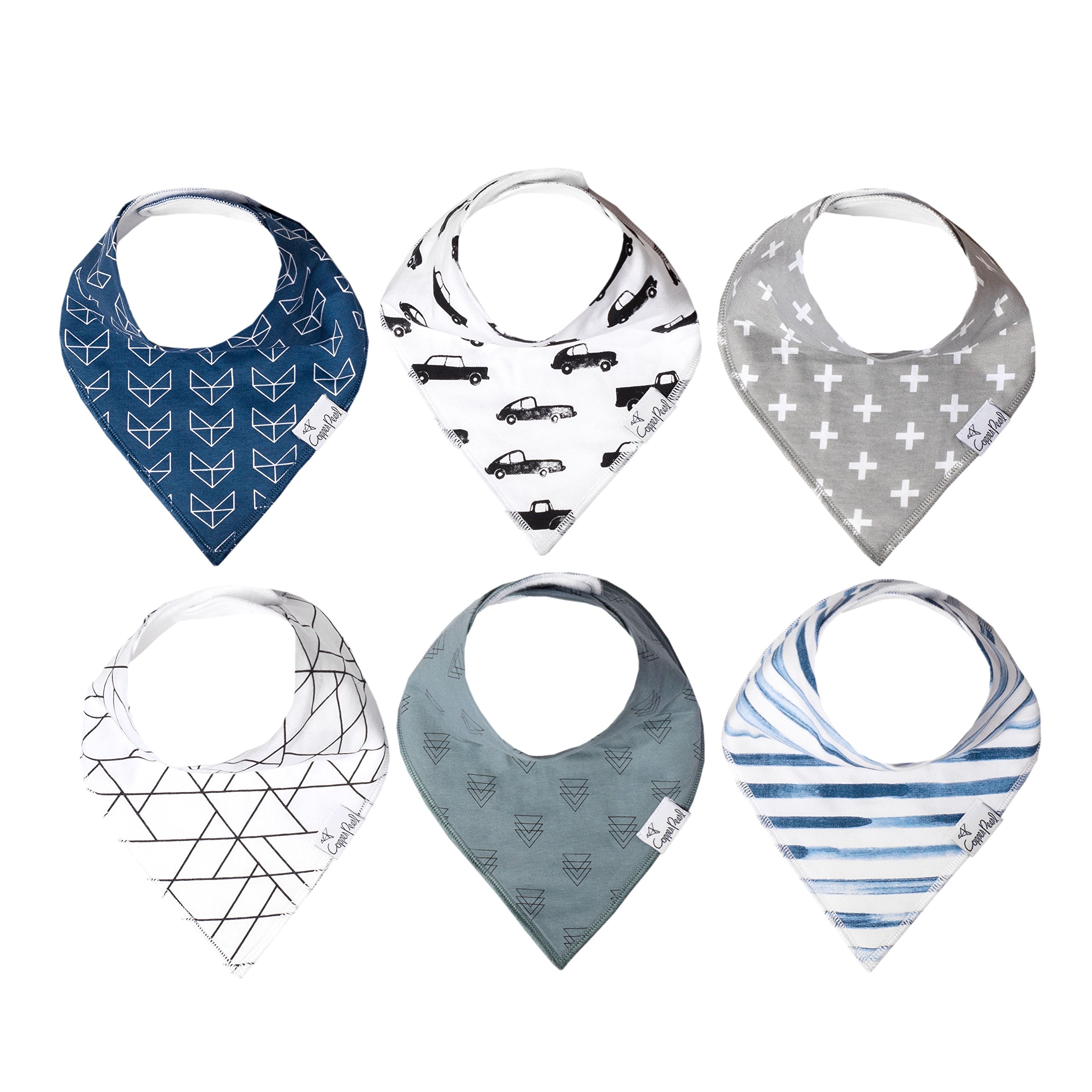 Copper Pearl Baby Bandana Bibs for Drooling and Teething 6 Pack Gift Set Rider