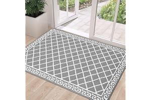HEBE Indoor Door Mat, 32" x 48" Non Slip Absorbent Resist Dirt Front Door Mats Indoor, Washable Inside Floor Mat, Durable Low