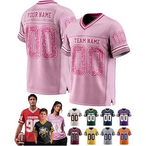 Custom Football Jersey for Men Women Youth Kids with Team Name Number Logo | Fully Custom Jersey Football Logo Photo, Sizes S