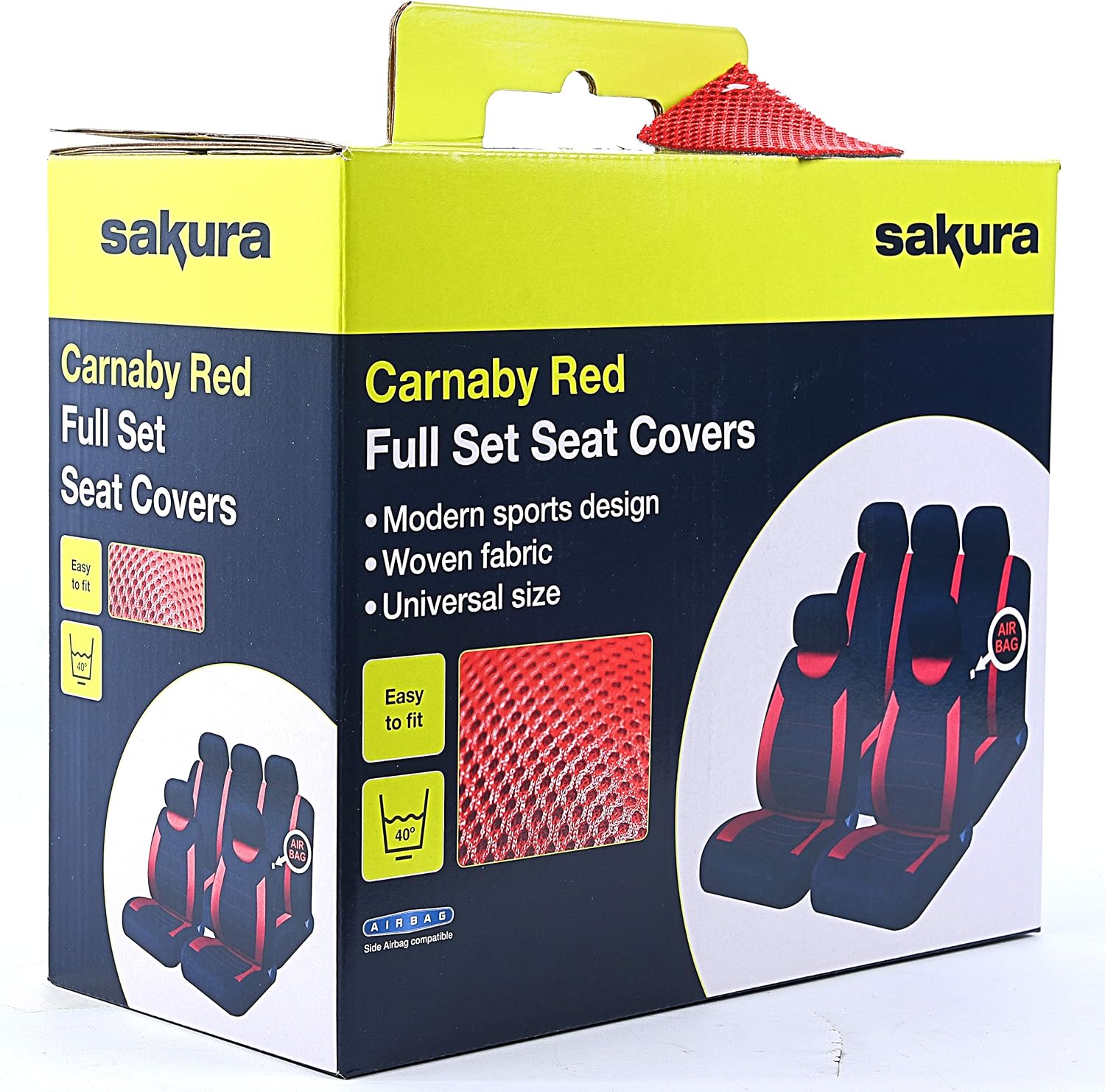 Sakura Car Seat and Headrest Covers Carnaby Red SS5293 - Image 3
