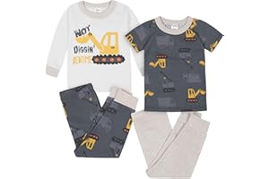 Gerber Baby Boys' Toddler Snug Fit 4-Piece Pajama Set