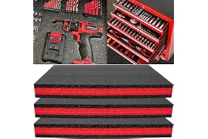 ONREVA Tool Box Foam 3Pack 24x24x2 inch, Foam Inserts for Cases, Polyethylene Tool Foam Sheets, Drawer Liner Foam, ToolBox Kaizen Organizer and Storage Tool Shadow